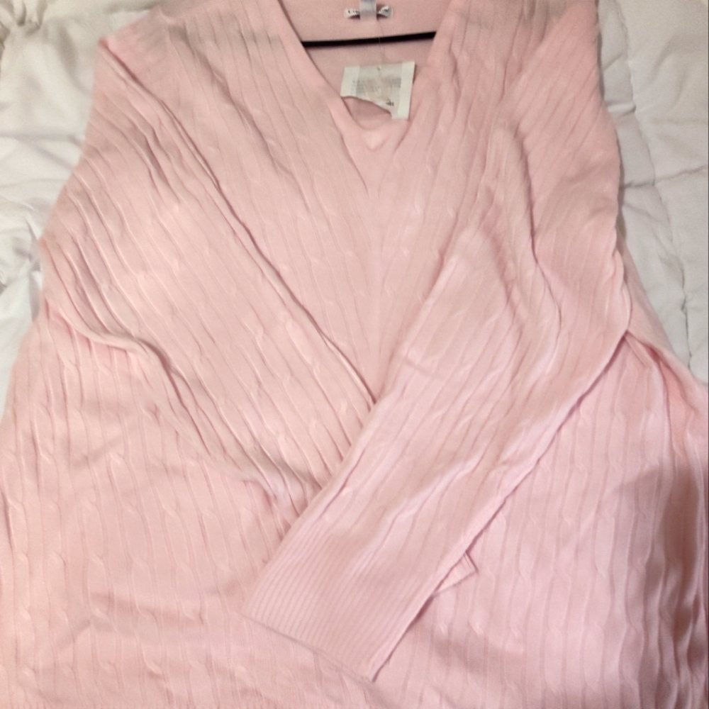 NWT, Croft and Barrow, pink sweater, size plus size2x, beautiful and super soft!